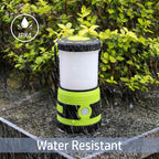 LED Camping lamp Super Bright 1500 lumens 4 Light Modes Dimmable searchlight Battery-Powered Emergency lamp Suitable for Night Hiking Tent Lighting Emergencies Power outages (Green X2)