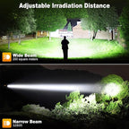 Rechargeable Flashlights 90000 High Lumen, 10000 ɱAh ΒATTERY LED Flashlight with Cob-Light for Home, Super Bright Flash Light 7 Modes, IPX7 Waterproof for Outdoor Camping