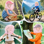 South to East Premium Girls Mosquito Head Net for Insect, 2 Pack, Fly & Bug Protection | Ultra Large & Long, Extra Fine Holes for Camping, Hiking, Fishing, Safari, Fits All Hats for 5-12 yrs, Pink