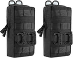 2 Pack Molle Pouches - Tactical Compact Water-Resistant EDC Pouch Bag Small Utility Pouch