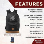 DISCOUNT PROMOS Custom Multipurpose Laptop Backpacks Set of 10/40/80, Personalized Bulk Pack - Lots of Features for Everyday Use, Perfect for Employess, Businessman - Black
