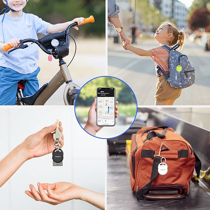 Air Tracker Tag-1 Pack [Apple MFI Certified], Smart Bluetooth Tracker Works with Apple Find My APP (iOS Only, Not for Android), Key Finder and Item Locator Smart Tag for Keys, Luggage, Backpack(Black)