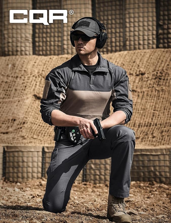 CQR Men's Tactical Pants, Water Resistant Ripstop Cargo Pants, Lightweight EDC Work Hiking Pants, Outdoor Apparel