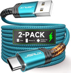 JSAUX USB C Cable [2-Pack 6.6ft], USB A to USB Cord Fast Charging for iPhone Air, iPhone 17, iPhone 17 Pro, iPhone 17 Pro Max, iPhone 16/iPhone 15 Series, Samsung S20 S10, Note 20 10,Car Play-Green