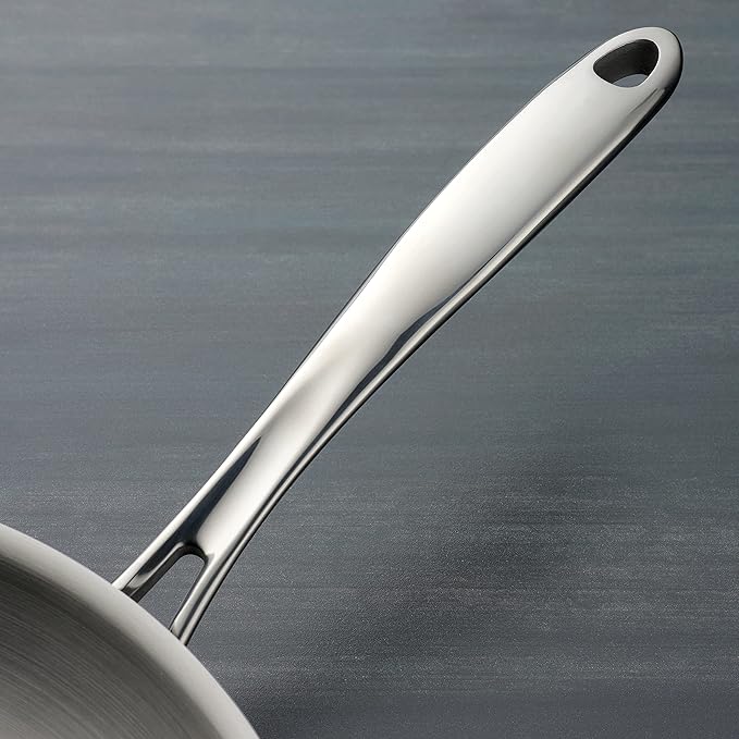 Tramontina Tri-Ply Clad Stainless Steel 6-Quart Saute Pan with Glass Lid, Induction-Ready Cooking Pan, Dishwasher-Safe, NSF-Certified, Made in Brazil
