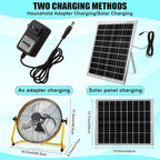 14 Inch Solar Panel Powered Fan, 2 in 1 Solar Panel or AC Charger Powered Fan 12W 9V Portable for Chicken Coop Greenhouse Household Exhaust Camping Travel Outdoor(Yellow)