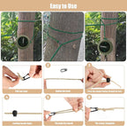 Portable Travel Clothesline Cord, Caudblor Adjustable 33ft Camping Clothes line, Laundry Drying Rope for Hotel Trip, Cruise, Outdoor/Indoor, with 12Pcs Stoppers, Windproof Clothespins
