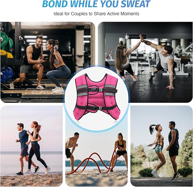 ZELUS Weighted Vest, 6lb/8lb/12lb/16lb/20lb/25lb/30lb Weight Vest with Reflective Stripe for Workout, Strength Training, Running, Fitness, Muscle Building, Weight Loss, Weightlifting