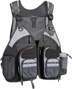 BASSDASH Strap Fishing Vest Adjustable for Men and Women, for Fly Bass Fishing and Outdoor Activities