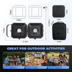 Adjustable 2-Burner Portable Stove with 16000 BTU, with Camping Grill and Carrying Bag, Portable Propane Camp Stove with 2 Burners & Piezo Ignition for Camping, Backyard BBQ,Tailgating (Blue)