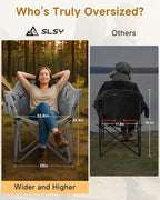 Slsy Heated Camping Chair Oversized, Outdoor Portable Heated Folding Chair, Heavy Duty 500 lbs Support, Padded Seat for Outdoor Sports, Camping, Patio, and Picnics
