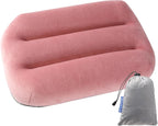 Ultralight Inflatable Camping Pillow for Sleeping – Soft Velvet Cover, Compact & Portable, Ergonomic Neck Support, Machine Washable Air Pillow, Perfect for Travel, Hiking, Backpacking – Pink