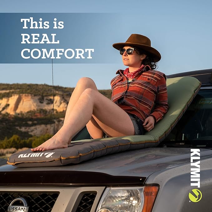 Klymit Klymaloft Lofted Inflatable Sleeping Pad for Camping With Memory Foam, Ultra-Thick Hiking and Backpacking Air Bed, 5 Inch Thick, Regular