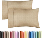 Queen Pillow Cases Set of 2 - Ultra Soft Hotel Quality Pillowcase Covers - Comfy Bedding for Women, Men, Kids and Teens - Machine Washable Pillow Protectors - 2 Pieces Set - Queen Size Heathered Tan