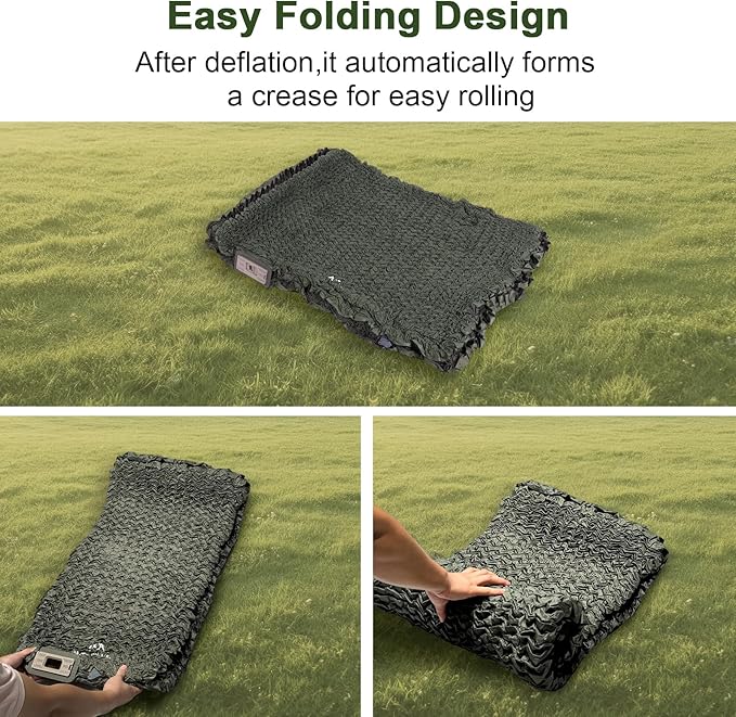 Self Inflating Double Sleeping Pad with Foam and Electric Pump，Innovative Y-Shaped Telescopic Structure，4.3" Thick Ultraportable Camping Mattress，Outdoor Compact Air Mat for Tent Car（4.2*79*55 inch）