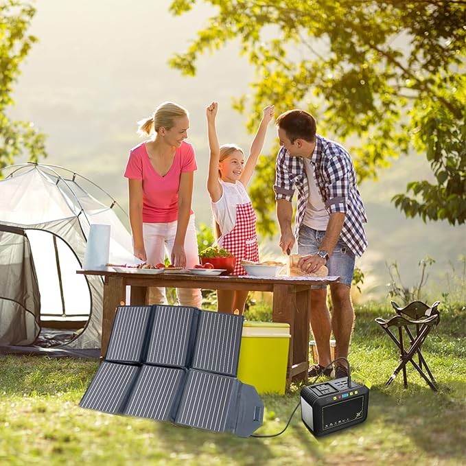 [Upgraded] FlexSolar 60W Portable Solar Panels Chargers QC3.0 USB-A USB-C DC5521 8mm Output Foldable IP65 Waterproof Power Emergency Camping for Small Power Station Generator Tablets Battery Packs