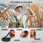 10000mAh Portable Waist Clip Fan, 40H Cooling Personal Wearable Fan, 5 Speeds 16000RPM Strong Belt Fan, Rechargeable Hands-free Neck Fan With Flashlight for Outdoor Jobsite Camping Traveling (Orange)