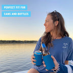 Blank Beer Can Coolers Sleeves (14-Pack) Soft Insulated Beer Can Cooler Sleeves - HTV Friendly Plain Can Sleeves for Soda, Beer Cans & Bottles - Blanks for Vinyl Projects & Wedding Favors (Blue)