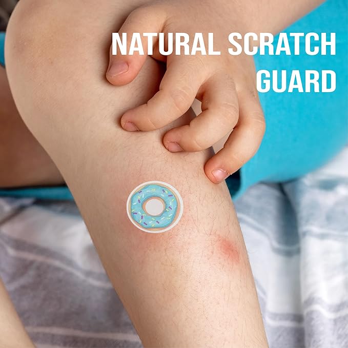 Hydrocolloid Itch Relief Patch, for Mosquitos, Ticks, Midges, Sandflies Bug bite Relief, Anti-Itch Patch with Aloe and Witch Hazel, Insect bite Relief, Kid-Friendly, Natural Fruit Theme