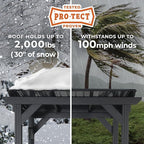 Backyard Discovery Rockport 8' x 6' Galvanized Steel BBQ Grill Gazebo Pavilion with Hardtop Steel Roof, Bar Tops, Powerport, Snow Load Support, Wind Resistance, Cook Station for Outdoor Patio or Deck