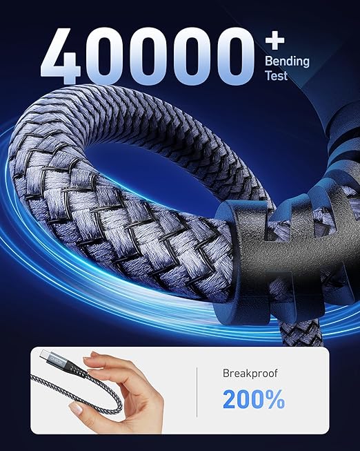 Short USB to USB C Cable Fast Charging 1FT, 2 Pack USB A to USB C Cable for CarPlay, Durable Braided USB Type C iPhone Charger USBC Cord for iPhone 17/16/15/Pro Max/Plus, Samsung Galaxy S23 and More