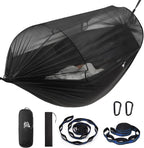 Miztli Camping Hammock -Portable Hammock w/Spacious Net & Tree Straps w/Adjustable Loops, Double and Single Hammock for Outdoor, Indoor, Hiking and Travel