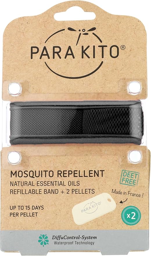 PARAKITO Mosquito, Insect & Bug Spray Bundle - Includes Spray, Black Wristband & 4 Refills | DEET Free, Citronella Essential Oils, Perfect for Camping, Hiking, Travel Outdoor Activities