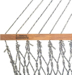 Hatteras Hammocks Deluxe Navy Oatmeal Heirloom Tweed Duracord Rope Hammock with Free Extension Chains & Tree Hooks, Handcrafted in The USA, 450 LB Weight Capacity, 13 ft. x 60 in
