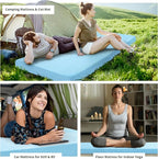 HOMBYS 3 INCH Thick Waterproof Memory Foam Camping Mattress for Outdoor Sleeping, Portable Roll Up Mattress Pad Mat for Travel Truck Bed Tent