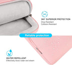 Lacdo 360° Protective Laptop Shoulder Bag for 15 inch MacBook Air M5/A3448 (2026), M4 A3241 2025, M3 A3114, M2 A2941 2024-2023, 15 inch MacBook Pro A1990 A1707, Dell XPS 15 Computer Case Bag, Pink