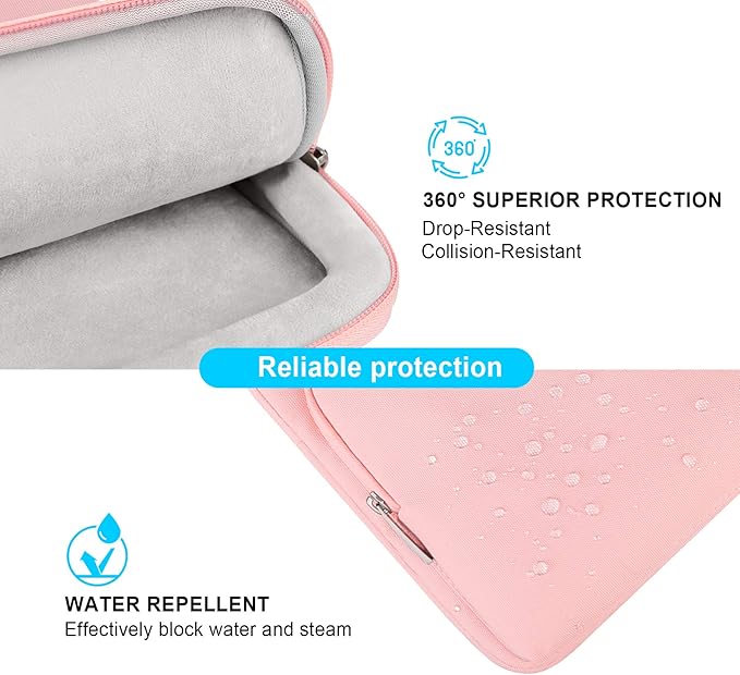 Lacdo 360° Protective Laptop Shoulder Bag, 14 inch Computer Bags for 14 inch MacBook Pro M5 Pro/Max A3426 A3427 (2026), M5/M4/M3/M2/M1 A3434 A3112 A3401 A3185 A2918 A2992 2025-2021 Messenger Bag, Pink