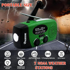 5000mAh Emergency Crank Weather Radio, iRonsnow NOAA/FM/AM Solar Radios, Portable Survival Radio with SOS, Earphone Jack, 1W 4 Modes LED Flashlight, Cell Phone Charger for Camping Hiking