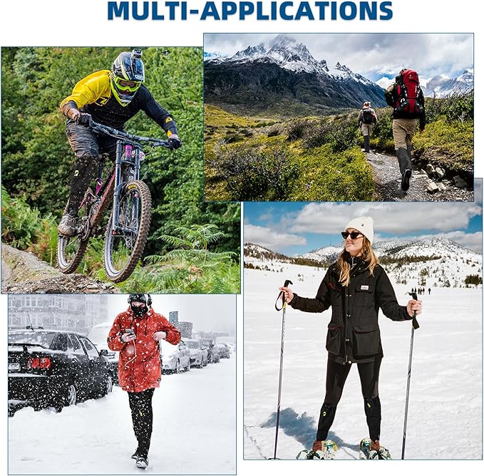 ROCKBROS Snow Boot Leg Gaiters for Hiking Waterproof Leg Gaiter for Skiing Walking Snow Boot Gaiters Tear Resistant Adjustable Gaiters