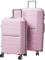 Samsonite Freeform 2-Piece Luggage Set - Carry-On & Large Checked Luggage with Dual Spinner Wheels - Durable Polypropylene Hardshell - TSA Lock, Airline-Approved - Expandable Hard Shell - Pink Rose