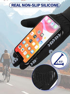 Winter Gloves Men Women - Thermal Windproof Running Touchscreen Gloves, Unisex Warm Anti-Slip Lined Cold Weather Glove