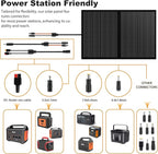 Portable 60 Watt 12V Foldable Solar Panel with Adjustable Kickstands and Waterproof IP65 Design for Power Station, Travel, Outdoor Camping, RVs, and Off-Grid Applications