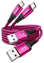 USB C Cable Fast Charging 10FT 2Pack, Long USB A to USB C Cable for Car, Durable Braided USB to USB Type C Cord iPhone USBC Charger for iPhone 17/16/15/Pro Max, Samsung Galaxy S23 and More-Rose