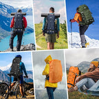 60L Waterproof Backpacking Hiking Backpack with Rain Cover for Men Women, Large Camping Backpack, Green