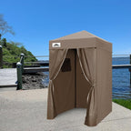 EAGLE PEAK EAGLE PEAK Flex Ultra Compact Pop-up Canopy, Sun Shelter, Changing Room, Portable Privacy Canopy Cabana, 4x4ft Canopy Tent, for Pool, Fashion Photoshoots, or Camping Brown