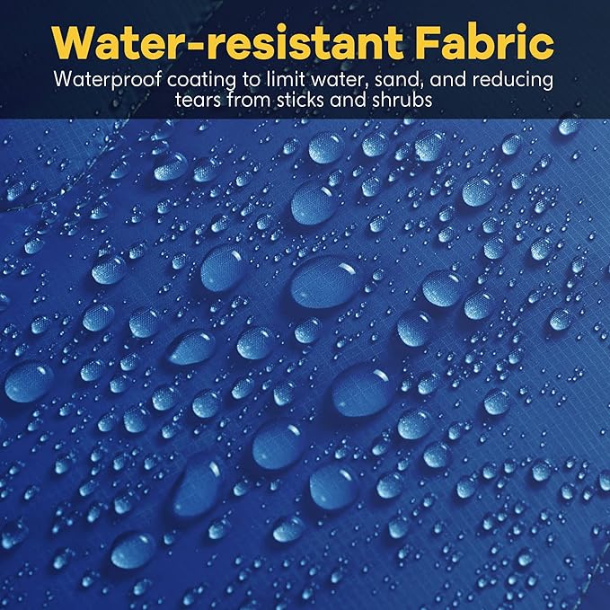 UNIKOME Outdoor Packable Travel Blanket, Lightweight Waterproof Puffy Down Alternative Camping Blanket With Corner Loops, 75'x52', Blue