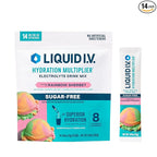 Liquid I.V.® Hydration Multiplier Sugar-Free - Rainbow Sherbet | Electrolyte Powder Drink Mix | 1 Pack (14 Servings)