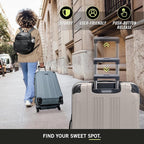 Kenneth Cole REACTION Out of Bounds Lightweight Hardshell 4-Wheel Spinner Luggage, Mushroom, 20-Inch Carry On