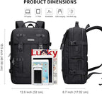 WITZMAN Travel Laptop Backpack for Men Fit 16 inch Computer Carry-on Airline Approved with USB Charging Port(B716 Black)