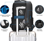 FENRUIEN 15.6 Inch Laptop Backpack, Slim Business Backpack with USB Charging Port, Water Resistant Computer Backpack for Work/Travel, Black