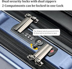 16" Carry On Briefcase Luggage with 2 Laptop Compartments, Lightweight Hardshell Suitcase with Spinner Silent Wheels, for Commute Work Business Trip, Dark Blue