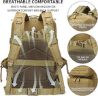 Military Tactical Backpack 45L/25L 3 Day Assault Pack Molle Daypack Hiking Backpack for Men and Women