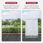 Sunjoy 4 x 4 Pop-Up Canopy Tent, Portable Instant Privacy Changing Tent, Toilet Stall with Sidewalls, Light Weight Sun Shelter with Carry Bag, for Camping and Beach, Gray