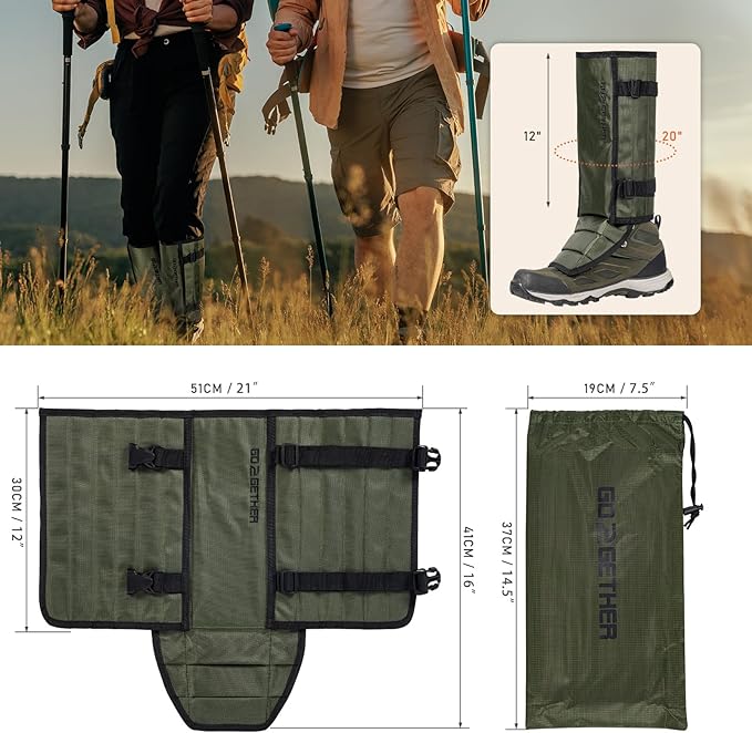 Snake Gaiter, Gaiters for Hunting, Waterproof Snake Chap for Men and Women,Shoe Boot Leg Gaiter with Adjustable Size