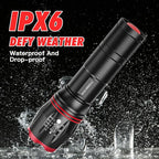 HAUSBELL LED Flashlight 2000 High Lumens, Bright Flash Light with Battery, Zoomable & Waterproof Tactical Flashlights for Home, Emergency, Hiking, Handheld Flashlight for Camping Essentials, 2 Pack