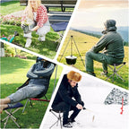 Camping Stool,Small Folding Chair,13.8" Lightweight Folding Stool Compact Backpacking Stool with Carry Bag